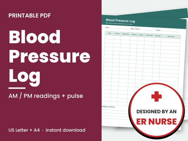 Blood Pressure Log printable